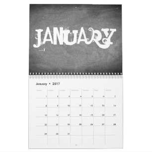 Chalkboard 2018 - Schwarzer und Weißer Text Kalender