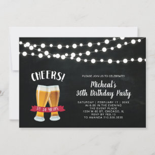 Chalkboard, 30e anniversaire Invitation de fête