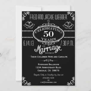 Chalkboard 50e anniversaire Invitation de la fête