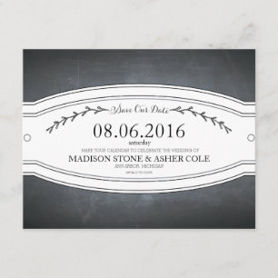 Chalkboard-Abzeichen Rett-the-Date-Karte Save The Date