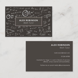 Chalkboard Algebra Math Tutor carte de visite