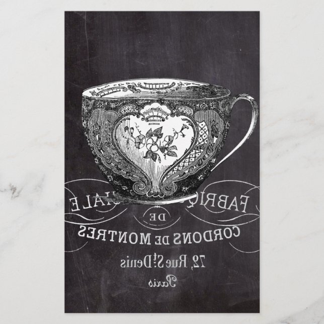 Chalkboard Alice im Wunderland Tee-Party-Tee-Tee Briefpapier (Vorderseite)
