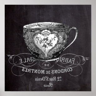 Chalkboard Alice im Wunderland Tee-Party-Tee-Tee Poster