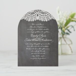 Chalkboard and Lace Elegante Einladungen für Hochz