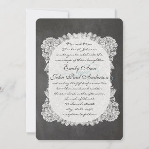 Chalkboard and Lace Elegante Einladungen für Hochz