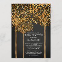 Chalkboard Arbres d'automne Baby shower Invitation