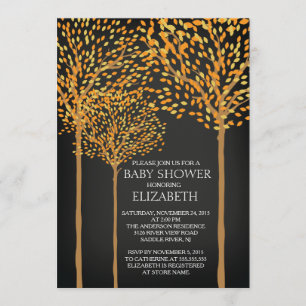 Chalkboard Arbres d'automne Baby shower Invitation