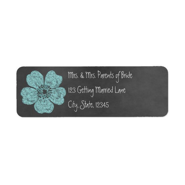 Chalkboard Avery Label für frei lebende Aquamarine (Vorne)