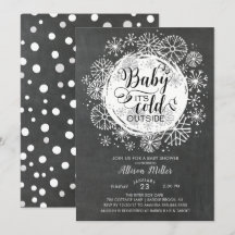 Chalkboard Baby Es ist kalt draußen Einladung