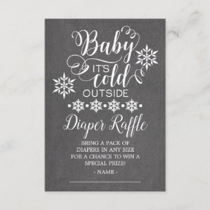Chalkboard Baby Es ist kalt im Freien Windeldrehun Begleitkarte