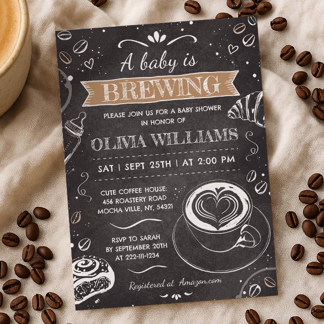 Chalkboard Baby ist das Brechen der Kaffee Baby Du Einladung (Von Creator hochgeladen)