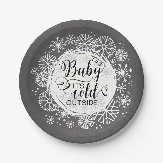 Chalkboard Baby It's Cold Outside 7" Papierplatte Pappteller (Vorderseite)