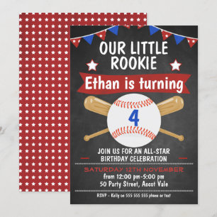 Chalkboard Baseball Einladung zum Geburtstag