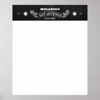 Chalkboard Bat Mitzvah Anmeldung Poster