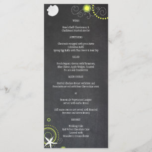 Chalkboard Beach Wedding Celebration Menu