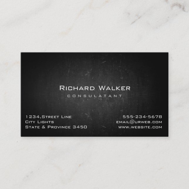 Chalkboard Beruflich elegante Black Board Einfach Visitenkarte (Vorderseite)