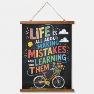 "Chalkboard Bike Inspiration - Life's Mistakes & L Wandteppich Mit Holzrahmen