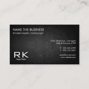Chalkboard Black Elegante Beruflicher Anwalt Visitenkarte