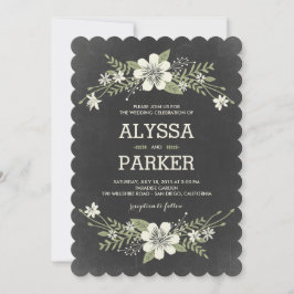 Chalkboard Blooms Hochzeitseinladungen Einladung
