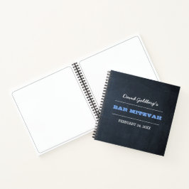 Chalkboard Blue Bar Mitzvah Gästebuch Notizbuch