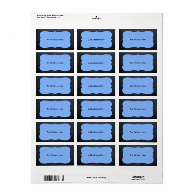 Chalkboard Blue Medallion Adressetiketten (Vorne)