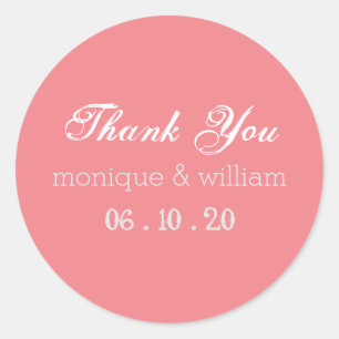 Chalkboard Blüh Pink Rustic Wedding Vielen Dank Runder Aufkleber
