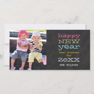 Chalkboard Bonne année   Carte photo de vacances