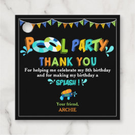Chalkboard Boys Pool Geburtstagsparty Danke Geschenkanhänger