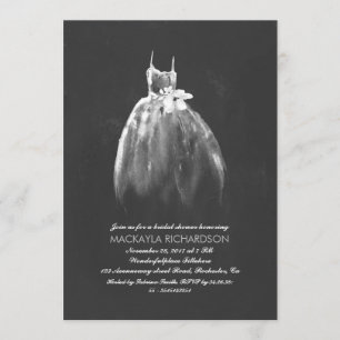 Chalkboard Brautparty Elegante Wedding Gown Einladung