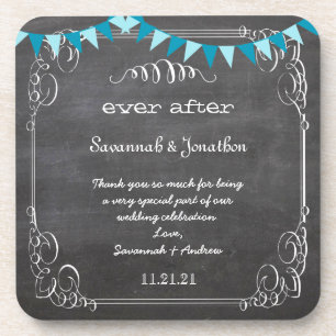 Chalkboard Bride & Groom Wedding Untersetzer