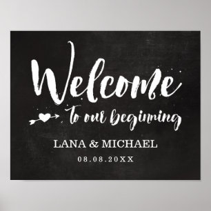 Chalkboard Brush Script Welcome Poster
