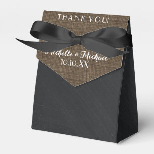 Chalkboard Burlap Schwarz-weiß Date Gastgeschenk H Geschenkschachtel