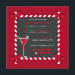 Chalkboard Candy Cane Frame Cocktail Party Einladung<br><div class="desc">Die gerahmte Tafel mit Candy Cane ist mit Eckenbogen und Martini-Cocktails auf rotem Ziegelboden ausgelegt.</div>