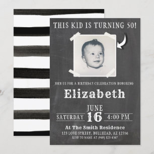 Chalkboard Ce gosse devient Invitation photo adult
