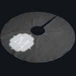 Chalkboard Chalk-Board Monogram Initial Tree Skirt Polyester Weihnachtsbaumdecke<br><div class="desc">Chalkboard Chalk Board Vintag Teacher Black Board Print Fabric Muster Custom Personalisiert Monogram Initial Tree Skirt</div>