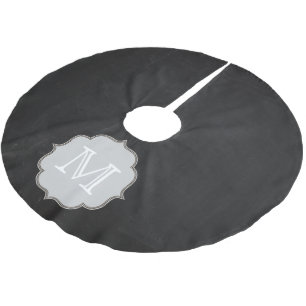 Chalkboard Chalk-Board Monogram Initial Tree Skirt Polyester Weihnachtsbaumdecke