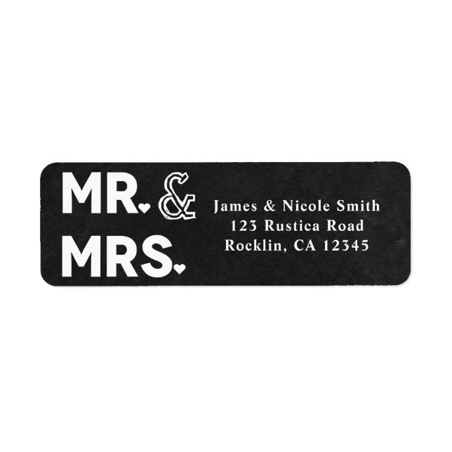 Chalkboard Chalk Herr & Mrs. Wedding Verlobung (Vorne)