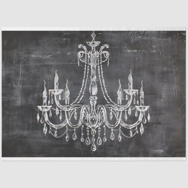 Chalkboard Chandelier Decoupage Seidenpapier (Vorderseite)