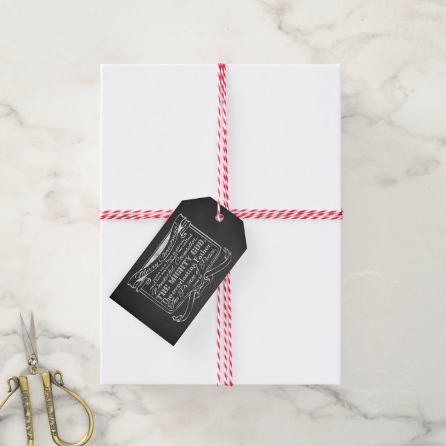 Chalkboard Christlich Weihnachten Geschenkanhänger (Mit Garn)