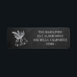 Chalkboard Christmas Bells Personalisierte Adresse<br><div class="desc">Khalkboard Hintergrund mit handgezeichneten Kreideglocken und Blattrücksendeetikett. Personalisieren Sie Text,  Schriftart,  Farbe und Größe.</div>
