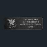 Chalkboard Christmas Bells Personalisierte Adresse<br><div class="desc">Khalkboard Hintergrund mit handgezeichneten Kreideglocken und Blattrücksendeetikett. Personalisieren Sie Text,  Schriftart,  Farbe und Größe.</div>