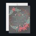 Chalkboard Christmas Card Feiertagskarte<br><div class="desc">Rustic pink and teal blue rustic wreath Christian chalkboard Christmas card. This country Christian Christmas flat chalkboard Christmas card is easily customized with your details.</div>