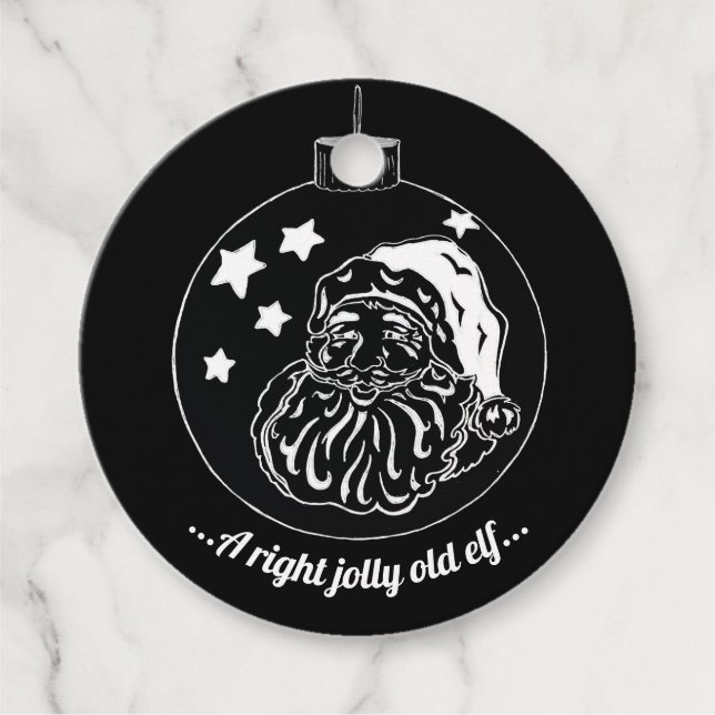 Chalkboard Christmas Santa Favor Geschenkanhänger (Vorderseite)