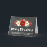 Chalkboard Christmas Sister & Brother im Jura Feiertagskarte<br><div class="desc">Frohe Weihnachten für Schwestern und Schwestern im Jura Grußkarte im rustikalen Chalkboard-Muster mit rot-weiß Vintagen Blume. Wünschen Sie Ihrer Schwester und ihrem Ehemann mit dieser lustigen Grußkarte in dieser Ferienzeit alles Gute.</div>