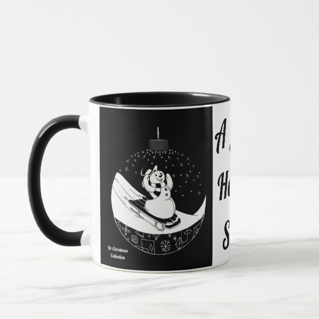 Chalkboard Christmas Snowman Tasse (Links)