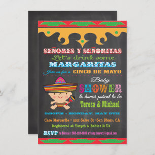 Chalkboard Cinco de Mayo Bébé invitations douche