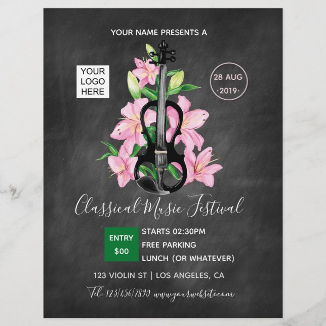 Chalkboard Classic Music Festival Flyer (Vorne)