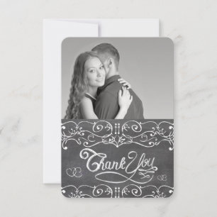 Chalkboard Coeurs mignons Typographie Merci