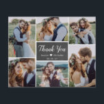 Chalkboard Collage Wedding Danke Karte<br><div class="desc">Budget Moderne Typografie Script Rustikale Chalkboard 6 Multi Foto Collage Hochzeit Danke Foto billig Thin Cards. Stilvolle Hochzeitsvorlage mit sechs (6) Foto auf der Vorderseite und einem (1) Foto auf der Rückseite. Mit dem Text "danke" in einer Wirblen Hand geschrieben Kalligraphie Skript-Schriftart in Weiß auf dunkelgrau oder schwarz Farbe chalkboard/schwarze...</div>