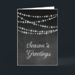 Chalkboard Corporate Holiday Card - Twinkle Lights Feiertagskarte<br><div class="desc">Die Vorderseite der Calkboard Corporate Holiday Card wird durch die leuchtenden Lichter und die funkelnd "Grüße der Jahreszeit" geschmückt,  was sie zu einer eleganten und stilvollen Wahl für Ihr Unternehmen macht.</div>